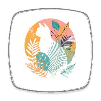Portrait of a Cat - Square fridge magnet - white - Front