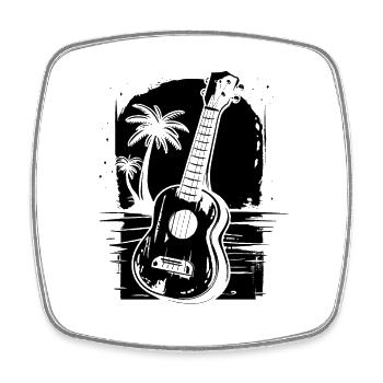 Ukulele Zeichnung - Viereckiger Kühlschrankmagnet - Weiß - Vorne