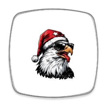 Eagle Christmas Funny - Square fridge magnet - white - Front