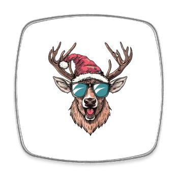 Deer Christmas Funny - Square fridge magnet - white - Front