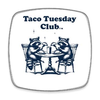 Taco Tuesday Club - Viereckiger Kühlschrankmagnet - Weiß - Vorne