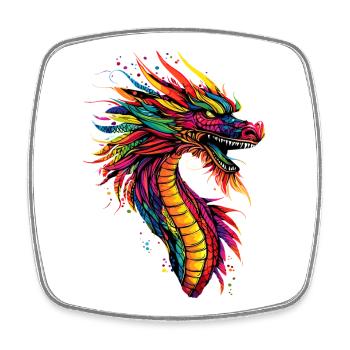 Drache Fabelwesen Dragon Liebhaber Feuer Drachen - Viereckiger Kühlschrankmagnet - Weiß - Vorne