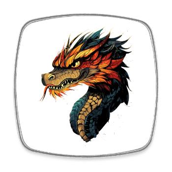 Drache Fabelwesen Dragon Liebhaber Feuer Drachen - Viereckiger Kühlschrankmagnet - Weiß - Vorne