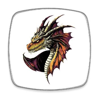 Drache Fabelwesen Dragon Liebhaber Feuer Drachen - Viereckiger Kühlschrankmagnet - Weiß - Vorne