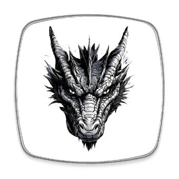 Drache Fabelwesen Dragon Liebhaber Feuer Drachen - Viereckiger Kühlschrankmagnet - Weiß - Vorne