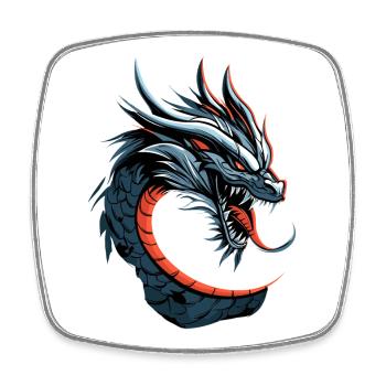 Drache Fabelwesen Dragon Liebhaber Feuer Drachen - Viereckiger Kühlschrankmagnet - Weiß - Vorne
