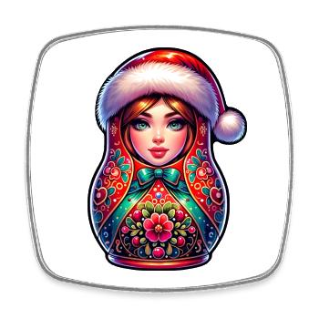 Russian Matryoshka Christmas Russia - Square fridge magnet - white - Front