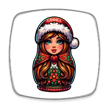 Russian Matryoshka Christmas Russia - Square fridge magnet - white - Front