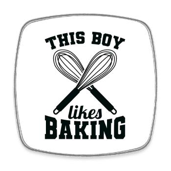 Small baker - Square fridge magnet - white - Front