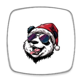 Panda Weihnachten Lustig - Viereckiger Kühlschrankmagnet - Weiß - Vorne