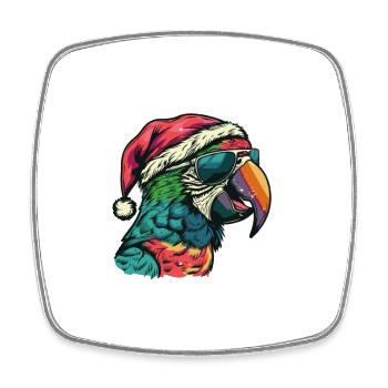Papagai Weihnachten Lustig - Viereckiger Kühlschrankmagnet - Weiß - Vorne