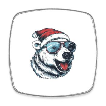 Polar Bear Christmas Funny - Square fridge magnet - white - Front
