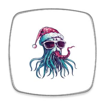 Méduse Noël drôle - Magnet carré - blanc - Devant