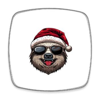 Sloth Christmas Funny - Square fridge magnet - white - Front