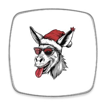 Donkey Christmas Funny - Square fridge magnet - white - Front