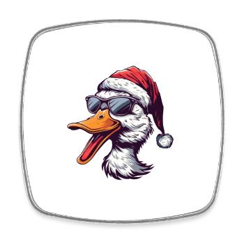 Duck Christmas Funny - Square fridge magnet - white - Front