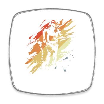 Graphique de marathonien au look vintage - Magnet carré - blanc - Devant