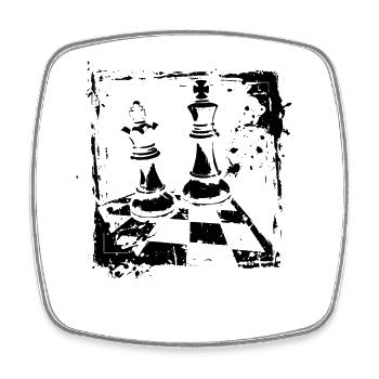 Schach - Viereckiger Kühlschrankmagnet - Weiß - Vorne