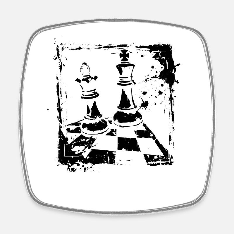 Schach - Viereckiger Kühlschrankmagnet - Weiß