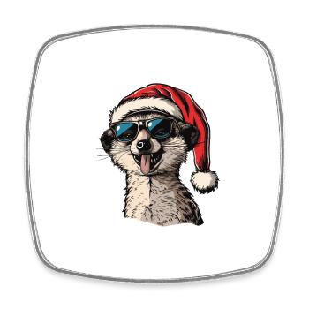 Meerkat Christmas Funny - Square fridge magnet - white - Front