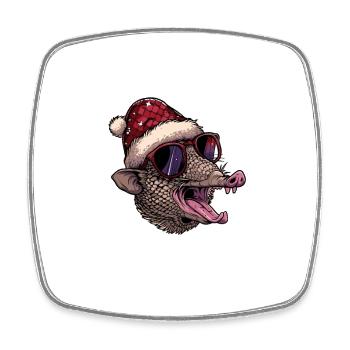 Armadillo Christmas Funny - Square fridge magnet - white - Front