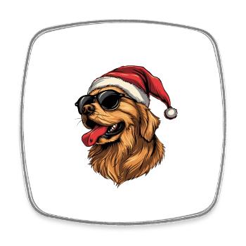 Golden Retriever Chien Noël Drôle Drôle - Magnet carré - blanc - Devant