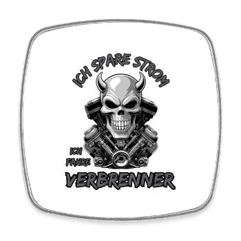 Ich Spare Strom Ich Fahre Verbrenner - Viereckiger Kühlschrankmagnet - Weiß - Vorne