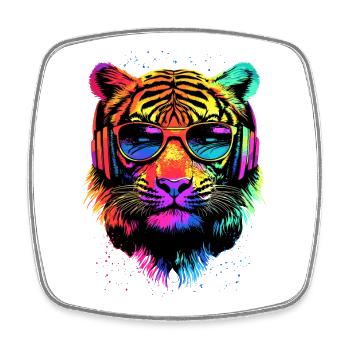 Tiger Raubkatze Wildnis Tiger Katzen Süßer Tiger - Viereckiger Kühlschrankmagnet - Weiß - Vorne