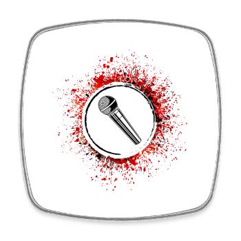 Mikrofon Symbol - Viereckiger Kühlschrankmagnet - Weiß - Vorne