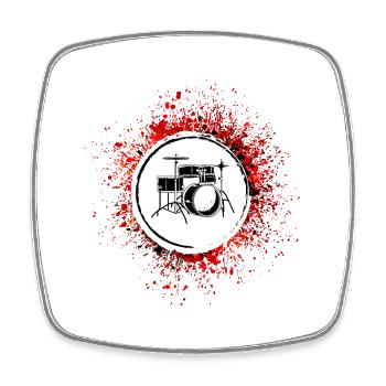 Drums Music - Square fridge magnet - white - Front
