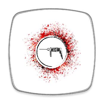 Bohrmaschine Symbol Werkzeug - Viereckiger Kühlschrankmagnet - Weiß - Vorne