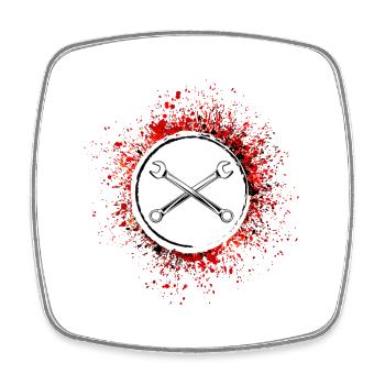 Outil de symbole de clé - Magnet carré - blanc - Devant
