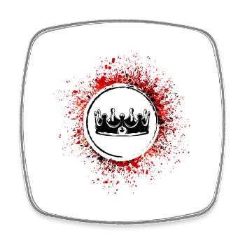 Symbole du roi de la couronne - Magnet carré - blanc - Devant