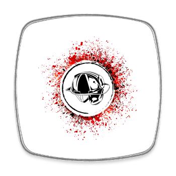 Feuerwehrhelm Symbol - Viereckiger Kühlschrankmagnet - Weiß - Vorne