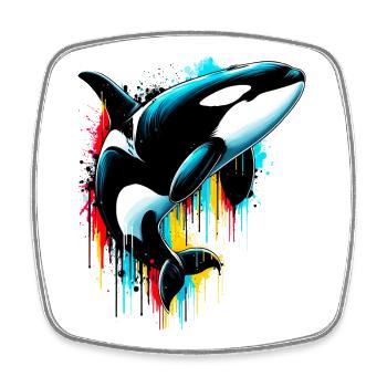 Killer whale - Square fridge magnet - white - Front