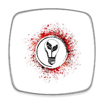 Glühbirne Symbol Energie - Viereckiger Kühlschrankmagnet - Weiß - Vorne
