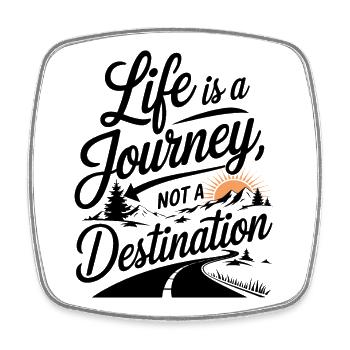 Das Leben ist eine Reise Motivationsdesign - Viereckiger Kühlschrankmagnet - Weiß - Vorne