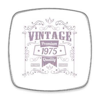 Design vintage anniversaire 1975 - Magnet carré - blanc - Devant