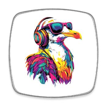 Seagull, Beach, Sea, North Sea, Baltic Sea, Herring Gull, Seagulls - Square fridge magnet - white - Front