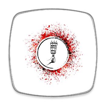 Skewer Grill Kebab - Square fridge magnet - white - Front