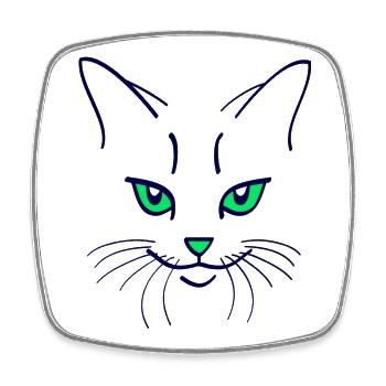 42 Cat Color - Square fridge magnet - white - Front