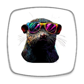 Maulwurf mit Sonnenbrille Liebe Süße Maulwürfe - Viereckiger Kühlschrankmagnet - Weiß - Vorne