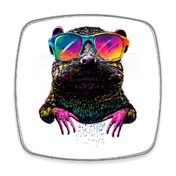 Maulwurf mit Sonnenbrille Liebe Süße Maulwürfe - Viereckiger Kühlschrankmagnet - Weiß - Vorne