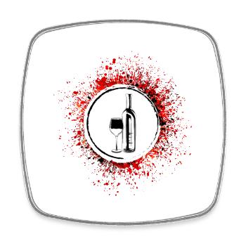 Icône du vin - Magnet carré - blanc - Devant