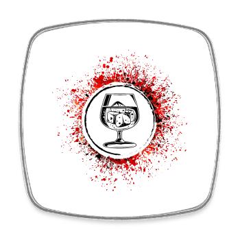 Whisky Icon - Viereckiger Kühlschrankmagnet - Weiß - Vorne