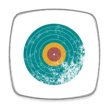 Vintage Retro Vinyl Schallplatte - Viereckiger Kühlschrankmagnet - Weiß - Vorne