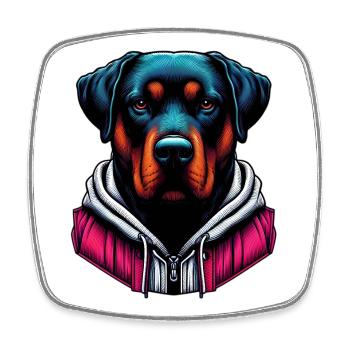 Dog - Square fridge magnet - white - Front