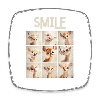 Niedliche Rehkitz-Gesichter Collage - Fotobox - Viereckiger Kühlschrankmagnet - Weiß - Vorne