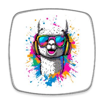 Alpaca Sweet Llama Farm Life Is Better With Alpacas - Square fridge magnet - white - Front