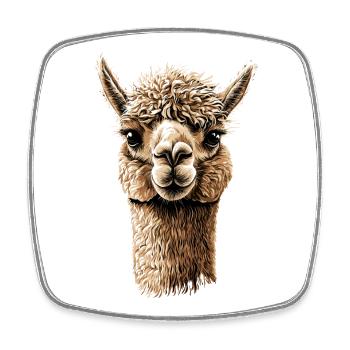 Alpaca Sweet Llama Farm Life Is Better With Alpacas - Square fridge magnet - white - Front